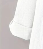 Women’s Plus Size Floral Embroidered Blouse – Elegant Longline Shirt with Stand Collar | Lightweight, Non-Stretch Fabric for Everyday & Formal Wear - Image 6