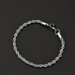 4mm Stainless Steel Twist Rope Chain Bracelet – Unisex Fashion Jewelry Gift