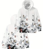 Women’s Floral & Butterfly Print Hoodie – Long Sleeve Pullover with Front Pocket | Soft, Stretchy & Machine-Washable Fabric for Casual Everyday Style - Image 6