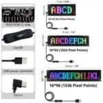 Flexible Display Sign Demon Eyes LED Panel – RGB LED Matrix Pixel Panel, Bluetooth APP Programmable, Car Truck Decorative Display Screen
