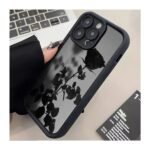 High Bamboo Black Shell Rose Pattern iPhone Case – Slim Protective Cover for iPhone 6 to 16 Pro Max Series | Elegant Floral Design - Image 3