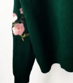 Women’s Soft Green Floral Embroidered Sweater – Cozy Autumn & Winter Fashion for a Feminine Look - Image 3