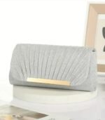 Women’s Elegant Glittering Handbag with Magnetic Closure – Luxury Party Clutch & Chain Shoulder Bag for Weddings - Image 3