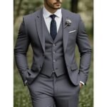 2pcs Men’s Suit Set – Formal Jacket and Pants for Business, Weddings & Casual Dinners