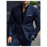 Men’s Classic Double-Breasted Blazer – Solid Color Notch Lapel Business Suit Jacket for Weddings, Parties & Formal Occasions - Image 3