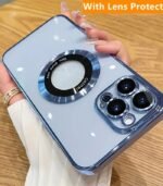 Luxury Magnetic Plating Clear Phone Case – Slim Acrylic MagSafe Cover for iPhone 16, 15, 14, 13, 12, 11 Pro Max & Plus Models - Image 3