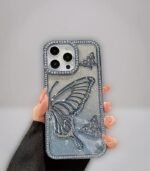 Shiny Diamond 3D Butterfly Phone Case for iPhone 13/14/15/16 – Elegant TPU Soft Cover for Women - Image 5