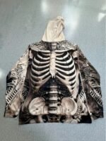 Men’s 3D Skeleton Print Hoodie – Stylish Long-Sleeve Casual Sweatshirt with Drawstring Pockets for Spring & Autumn - Image 3
