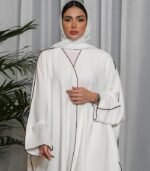 Elegant Open Front Abaya for Women – Solid Color Moroccan & Turkish Style | Lightweight Islamic Dress for Everyday & Special Occasions - Image 4