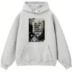 I Don't Know Who I Am" Quirky Urban Street Art Print Hoodie – White PVC Casual Wear | Unisex Fashion Statement Hoodie - Image 4