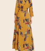 Elegant Women’s Maxi Frock Dress – Full-Length Flowing Gown with Round Neck & Long Sleeves | Perfect for Parties & Formal Events - Image 4