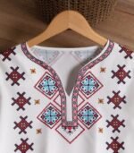 Women’s Ethnic Floral V-Neck Blouse – Lantern Sleeves, Lightweight Fabric & Casual Vacation Style | All-Season Elegant Top - Image 6