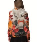 Women’s Cozy Hooded Jacket – Stylish Drawstring Hoodie with Front Pocket | Comfortable Outerwear for Fall & Winter - Image 4