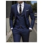 Men’s Classic Double-Breasted Blazer – Solid Color Notch Lapel Business Suit Jacket for Weddings, Parties & Formal Occasions - Image 2