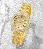 6pcs Women’s Luxury Quartz Watch & Jewelry Set – Roman Numeral Watch, Necklace, Bracelet, Earrings, Ring & Pendant Gift Box - Image 5