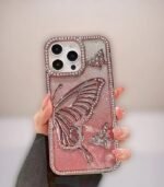 Shiny Diamond 3D Butterfly Phone Case for iPhone 13/14/15/16 – Elegant TPU Soft Cover for Women - Image 2