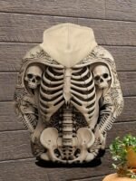 Men’s 3D Skeleton Print Hoodie – Stylish Long-Sleeve Casual Sweatshirt with Drawstring Pockets for Spring & Autumn - Image 4