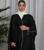 Elegant Open Front Abaya for Women – Solid Color Moroccan & Turkish Style | Lightweight Islamic Dress for Everyday & Special Occasions - Image 5