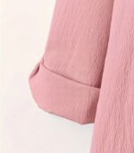 Women’s Plus Size Floral Embroidered Blouse – Elegant Longline Shirt with Stand Collar | Lightweight, Non-Stretch Fabric for Everyday & Formal Wear - Image 4