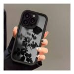 High Bamboo Black Shell Rose Pattern iPhone Case – Slim Protective Cover for iPhone 6 to 16 Pro Max Series | Elegant Floral Design - Image 5