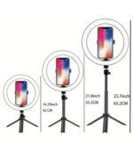 LAQIUIUE Dimmable 25.4cm LED Ring Light with Tripod Stand – 120 LEDs, USB Powered, Adjustable Brightness, Gooseneck & Phone Holder - Image 4