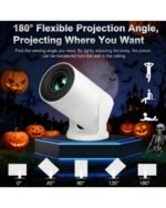 XYA Ultra-HD Smart Mini Projector – 180° Rotatable Portable Home Theater with WiFi 6 & Bluetooth 5.2, Android 12 System, Auto Keystone Correction & Quick Focus – Ultra Bright Projector for PC, TV, Smartphone & Office Presentations