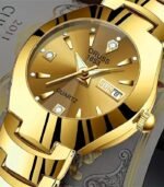 Women’s Luxury Rhinestone Quartz Watch – Golden Fashion Analog Calendar Wristwatch with Date Display - Image 4
