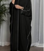 Elegant Open Front Abaya for Women – Solid Color Moroccan & Turkish Style | Lightweight Islamic Dress for Everyday & Special Occasions - Image 6