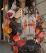 Women’s Cozy Hooded Jacket – Stylish Drawstring Hoodie with Front Pocket | Comfortable Outerwear for Fall & Winter - Image 2