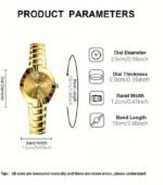 Women’s Luxury Rhinestone Quartz Watch – Golden Fashion Analog Calendar Wristwatch with Date Display - Image 5