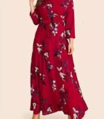 Elegant Women’s Maxi Frock Dress – Full-Length Flowing Gown with Round Neck & Long Sleeves | Perfect for Parties & Formal Events - Image 7