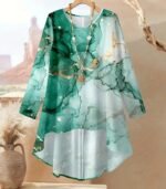 Women’s Floral Two-Piece Set – Elegant Long Sleeve Top & Matching Pants | Casual, Comfortable & Stylish Vacation Outfit - Image 7