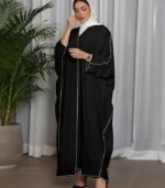 Elegant Open Front Abaya for Women – Solid Color Moroccan & Turkish Style | Lightweight Islamic Dress for Everyday & Special Occasions - Image 7