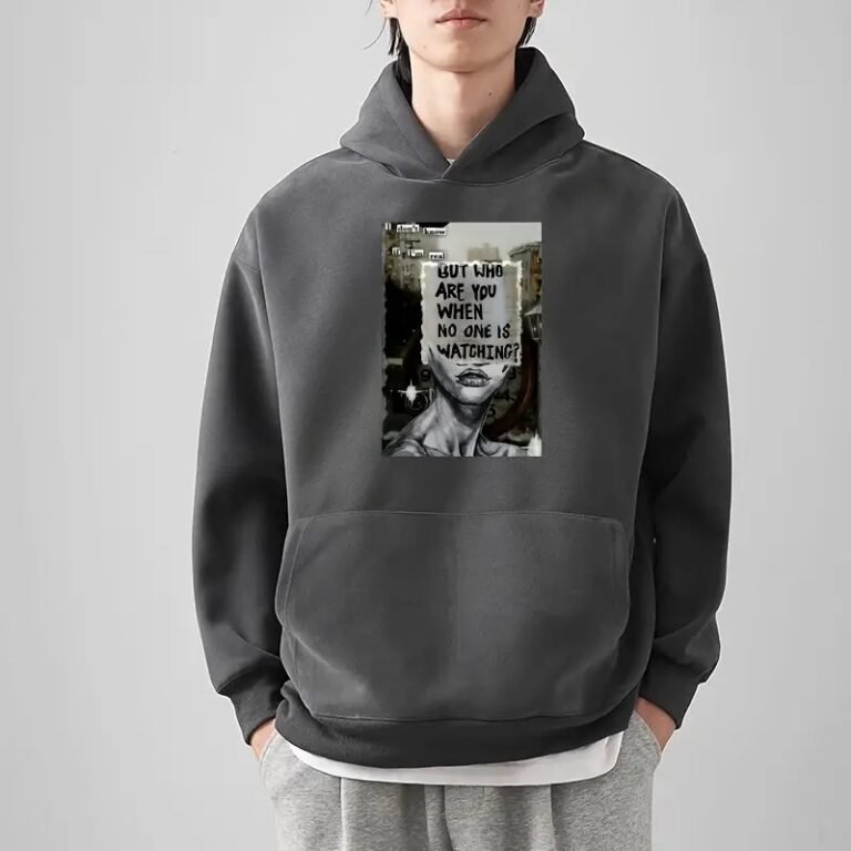 I Don't Know Who I Am” Quirky Urban Street Art Print Hoodie in White PVC – Unisex Casual Fashion Hoodie