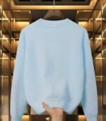 Women’s Blue Winter Sweater – Soft Slim-Fit Pullover with Leaf Pattern for Cozy Seasonal Style - Image 8