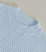 Women’s Blue Winter Sweater – Soft Slim-Fit Pullover with Leaf Pattern for Cozy Seasonal Style - Image 9