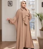 Elegant Open Front Abaya for Women – Solid Color Moroccan & Turkish Style | Lightweight Islamic Dress for Everyday & Special Occasions - Image 12