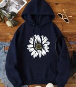 Women’s Daisy Print Hoodie – Cozy Floral Pullover with Kangaroo Pocket | Soft, Long-Sleeve Sweatshirt for Fall & Winter Layering - Image 12