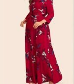 Elegant Women’s Maxi Frock Dress – Full-Length Flowing Gown with Round Neck & Long Sleeves | Perfect for Parties & Formal Events - Image 10