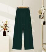 Women’s Casual Two-Piece Set – Long-Sleeve Plant Print Shirt with Solid Trousers and Handy Pockets for Spring and Summer - Image 6