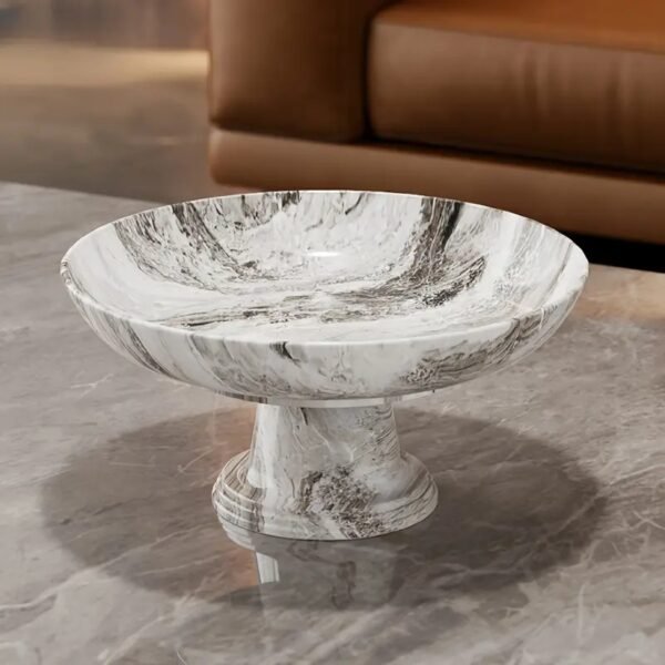 Marble Pattern Luxury PP Tray Organizer – Non-Slip Serving Plate for Home & Dining