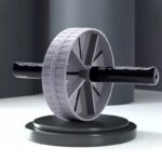 Roller Wheel for Abs Workout – Durable Gray & Black Core Trainer for Home Fitness, Muscle Building, and Weight Loss