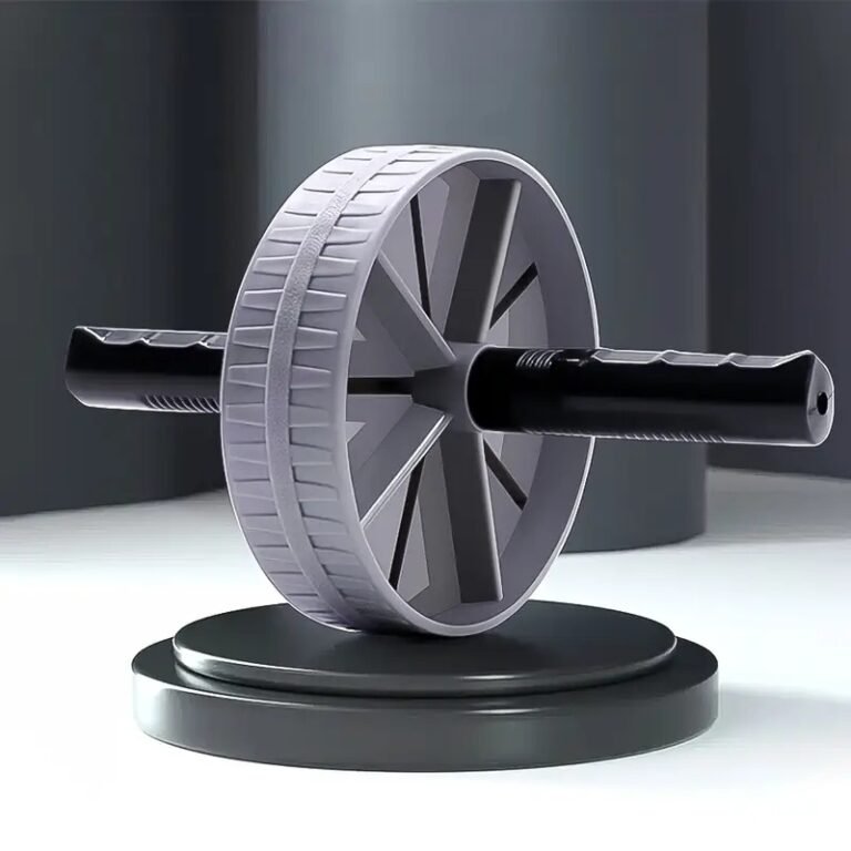 Roller Wheel for Abs Workout – Durable Gray & Black Core Trainer for Home Fitness, Muscle Building, and Weight Loss