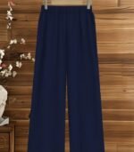 Women’s Geometric Art Print Two-Piece Set – Casual Lapel Shirt with Roll-Up Sleeves and Loose Pants, Ideal for Travel and Everyday Wear - Image 5