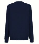 Women’s Navy Blue Geometric Cable-Knit Cardigan – Cozy Button-Front Sweater with Black Buttons, Round-Neck Long Sleeves, Perfect for Fall & Winter Layering - Image 14
