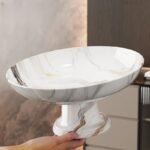 Marble Pattern Luxury PP Tray Organizer – Non-Slip Serving Plate for Home & Dining