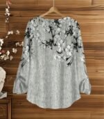 Women’s Elegant Floral Print Two-Piece Set – Chic Casual Suit with Printed Top and Solid Color Pants, Perfect for Daily Wear or Semi-Formal Occasions - Image 4