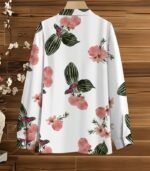 Women’s Chic Plant Print Two-Piece Set – Long-Sleeve Blouse with Solid Trousers, Elegant and Comfortable Outfit for Spring and Autumn - Image 4