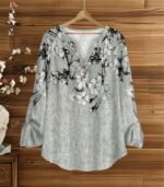 Women’s Elegant Floral Print Two-Piece Set – Chic Casual Suit with Printed Top and Solid Color Pants, Perfect for Daily Wear or Semi-Formal Occasions - Image 3