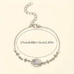 Celestial Star and Planet Charm Bracelet for Women with Rhinestones